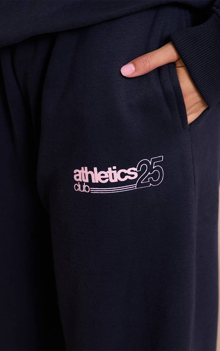 Bleu Marine Pantalon De Jogging En Molleton De Coton Athletics 25 Avec Chevilles Resserrées