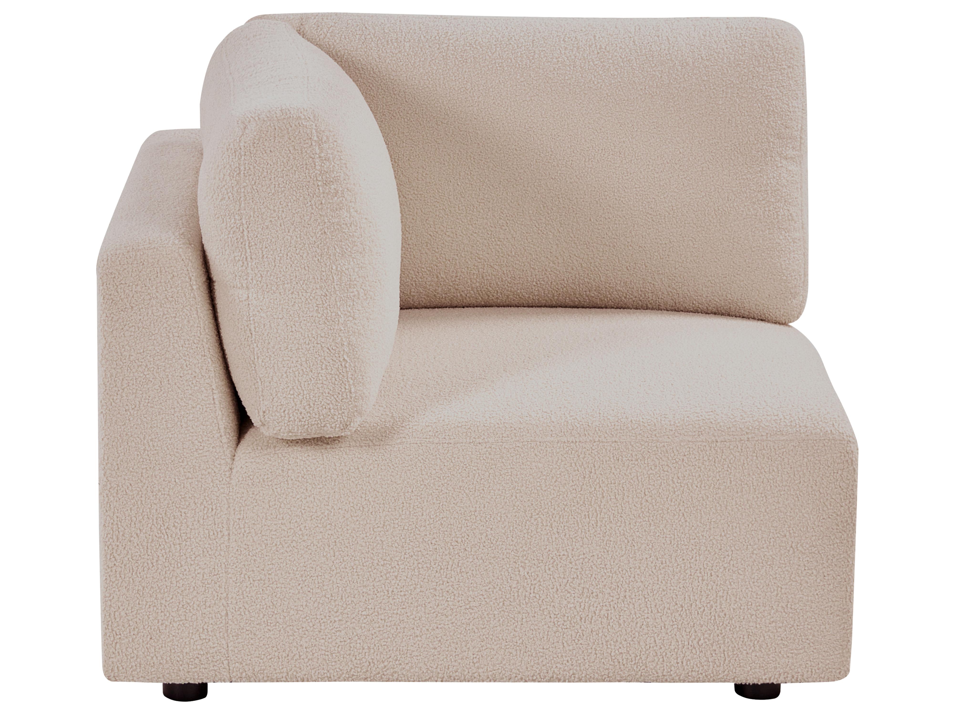 Hoekmodule KIVVIK Bouclé Beige rechtszijdig