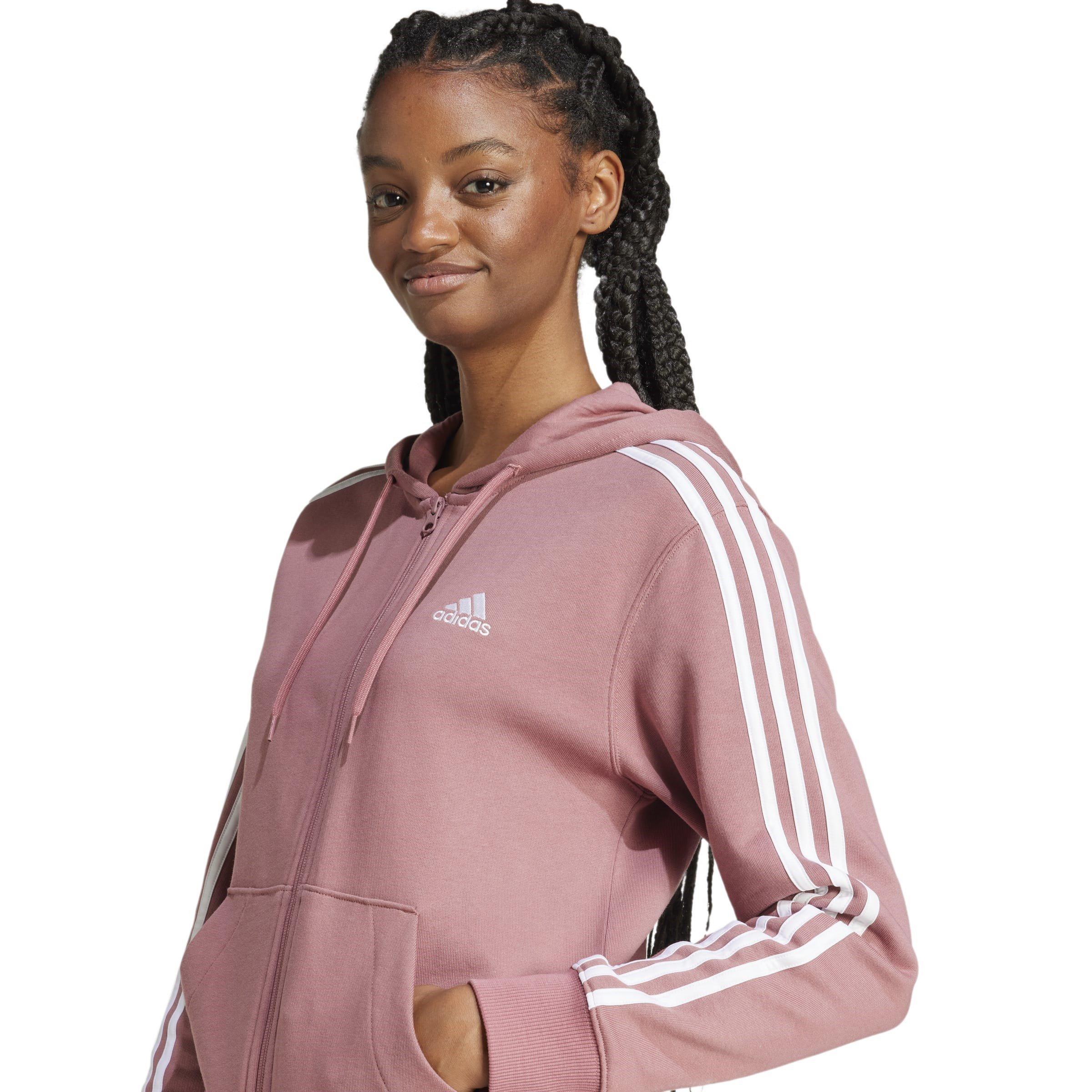 adidas Essentials 3 Stripe Zip Track Hoodie Womens