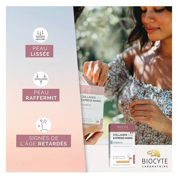 Biocyte Collagen 10gr Express Marin Collagène Peptan® marin de type 1- 10 sticks
