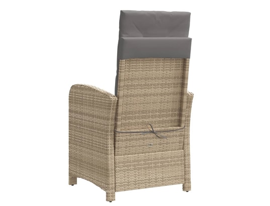 VIDAXL - Chaise inclinable de jardin coussins mélange beige poly roti...