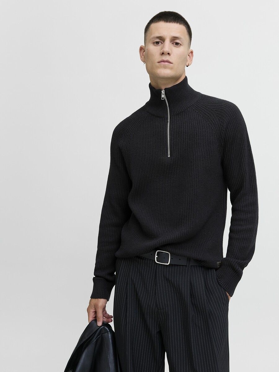 JACK & JONES<br>Suéter com gola marinheiro e meio zíper