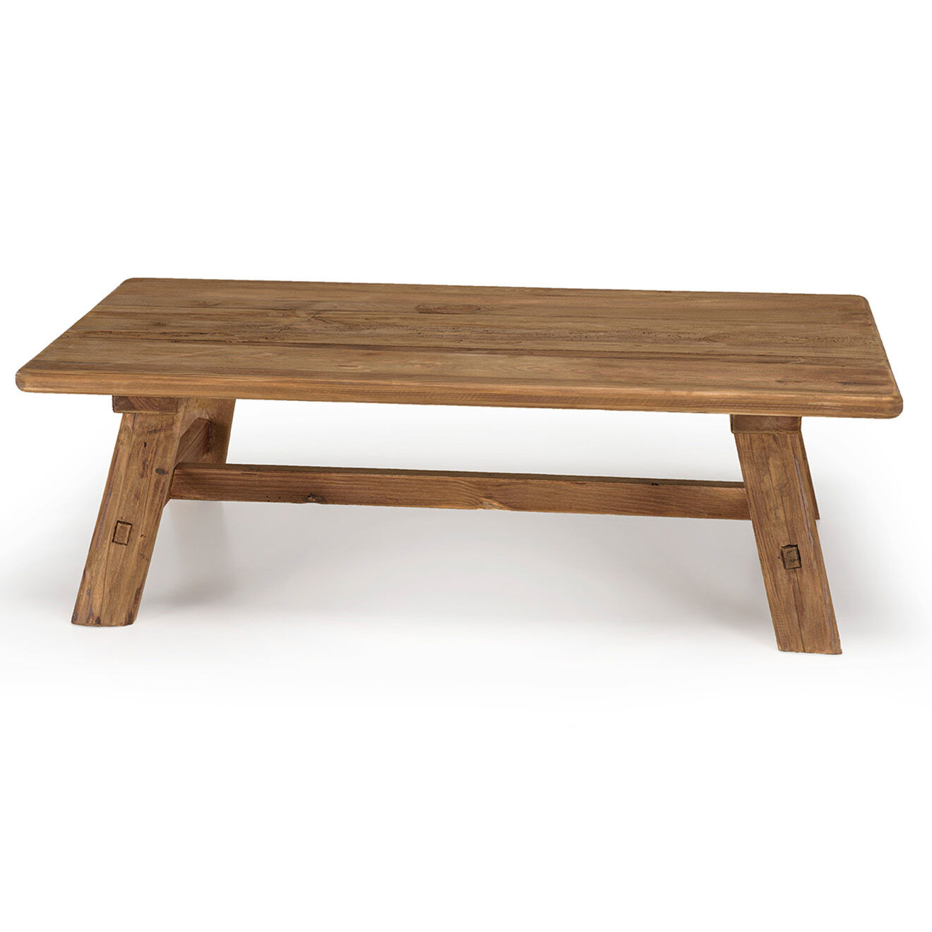 Macabane Table basse rectangulaire bois Pin recyclé Andrian marron - 140x70 cm