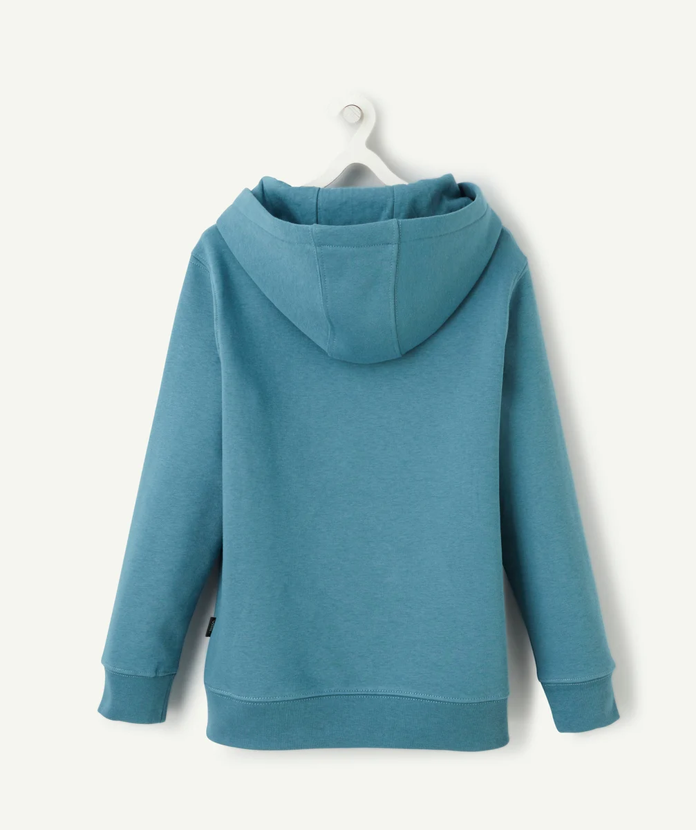 VANSSWEAT À CAPUCHE CLASSIC BLEU CANARD AVEC LOGO BLANC