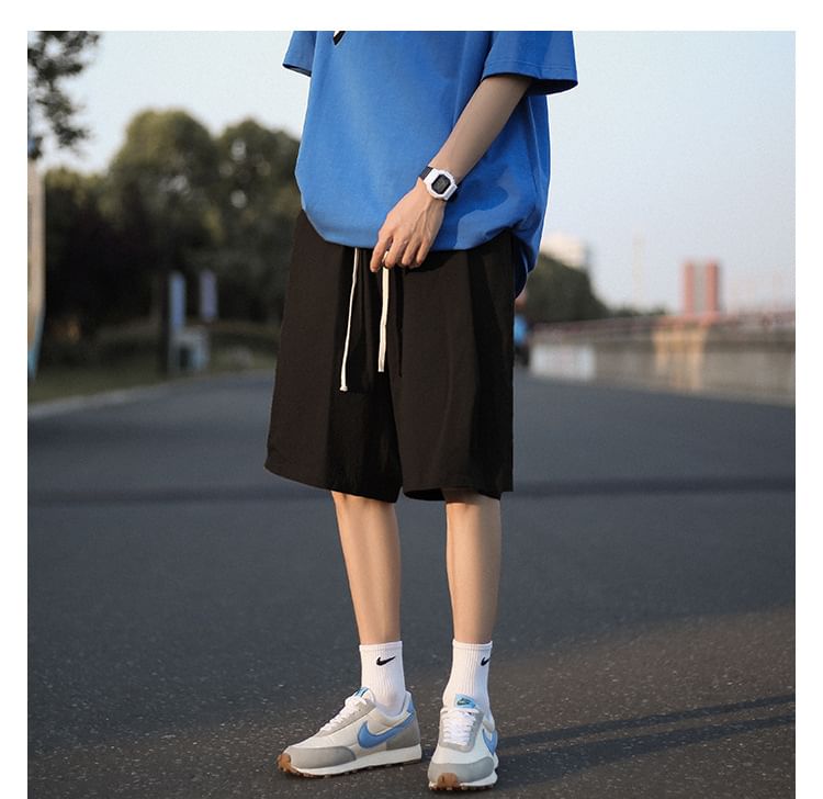 Femilina - Effen shorts met trekkoordtaille