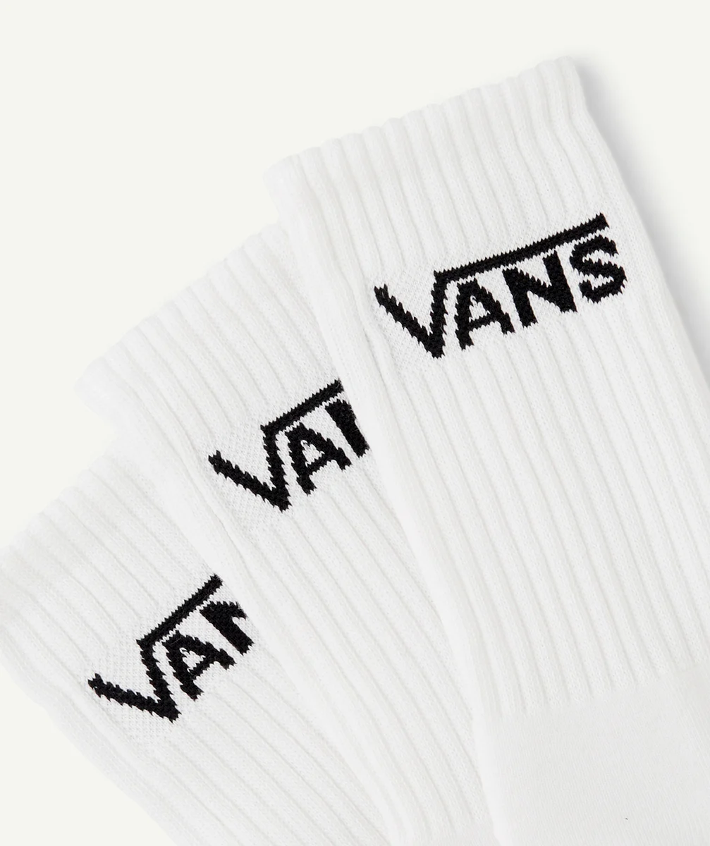 VANS3 CHAUSSETTES BLANCHES CLASSIC CREW ET LOGO VANS NOIR