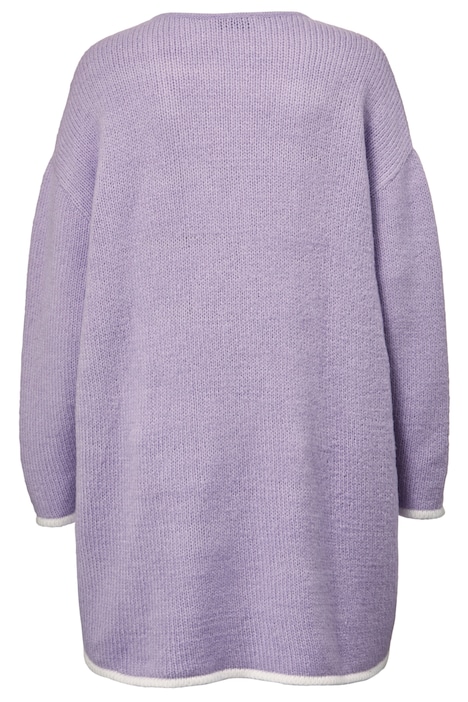 Pullover, oversized, Smiley, V-Ausschnitt, Langarm