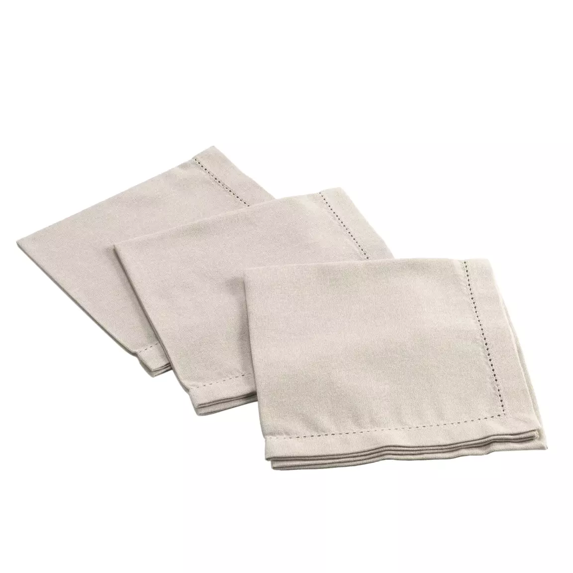 Lot de 3 serviettes (40 x 40 cm) Charline Beiges