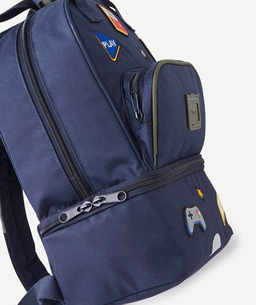 TANN'SLE SAC À DOS BLEU AVEC COMPARTIMENT ISOTHERME ET PATCHS
