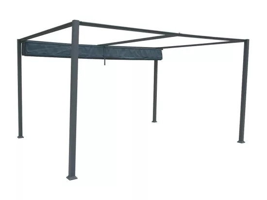 Tonnelle de jardin en aluminium ardoise Palmeira 4 x 3 m - Hespéride