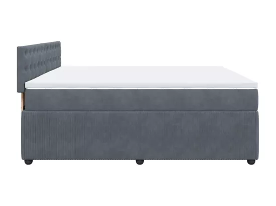 Sommier à lattes de lit et matelas Gris foncé 180x200cm Velours