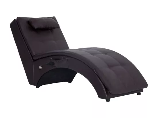 Prolenta Premium - Chaise longue de massage avec oreiller Marron Similicuir