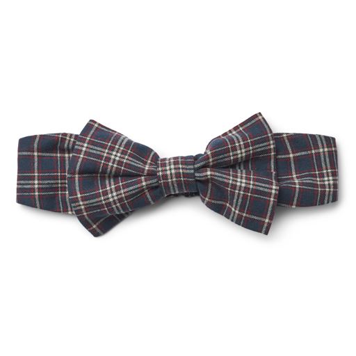 Wheat Alba Bow Hårbånd, Navy Check, 52-55 cm