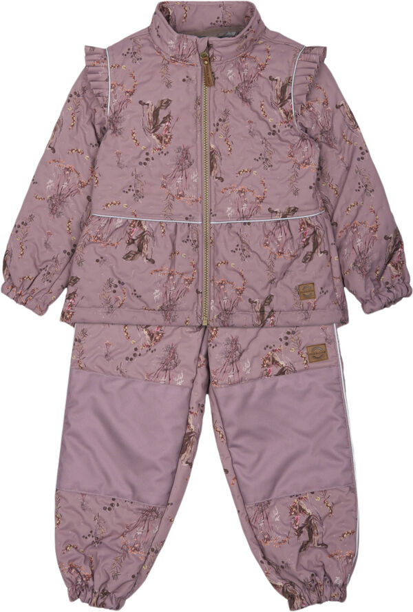Mikk-Line Thermal  Frill Set AOP Twilight mauve