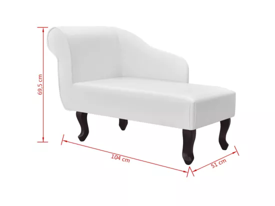 Chaise longue Blanc Similicuir Luka