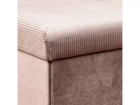 Coffre Banc Pliable Velours Cotele Giulia Rose