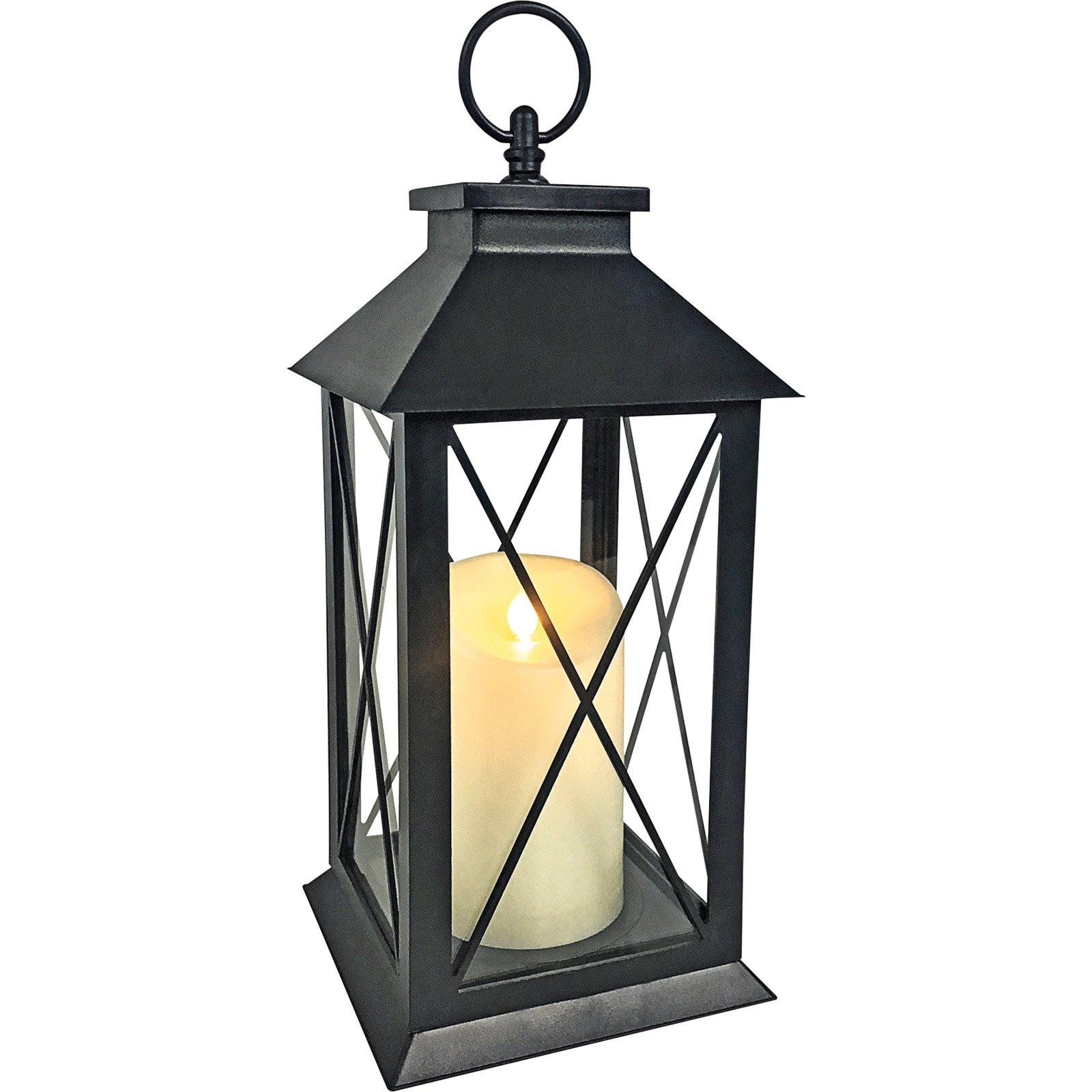 LED-Laterne inkl. Kerze/Timer 14 x 32 cm