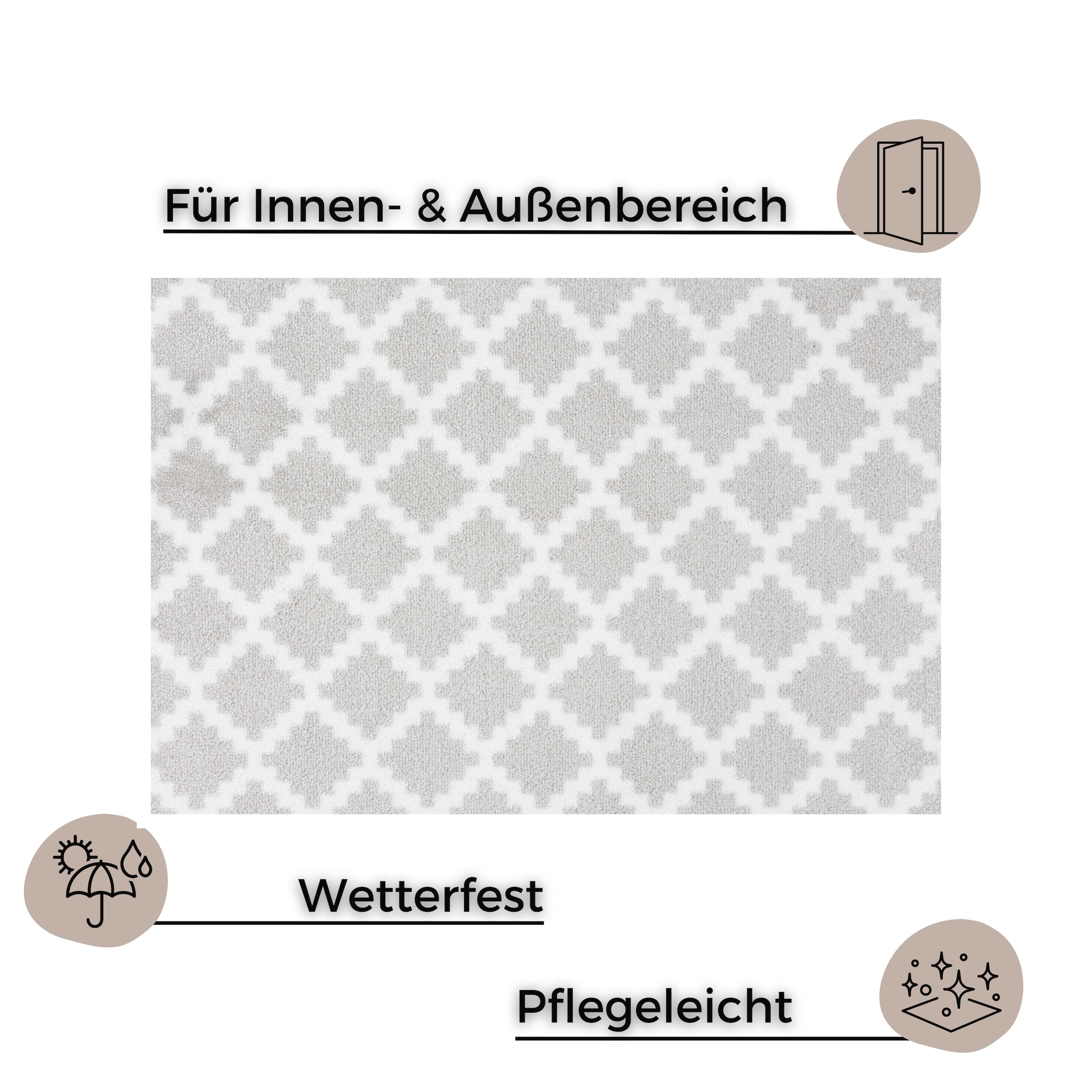HANSE Home Fussmatte »Elegance, Türmatte« rechteckig 7 mm Höhe Schmutzfangmatte, Innen und Aussen, Rutschfest, Wetterfest, Türmatte