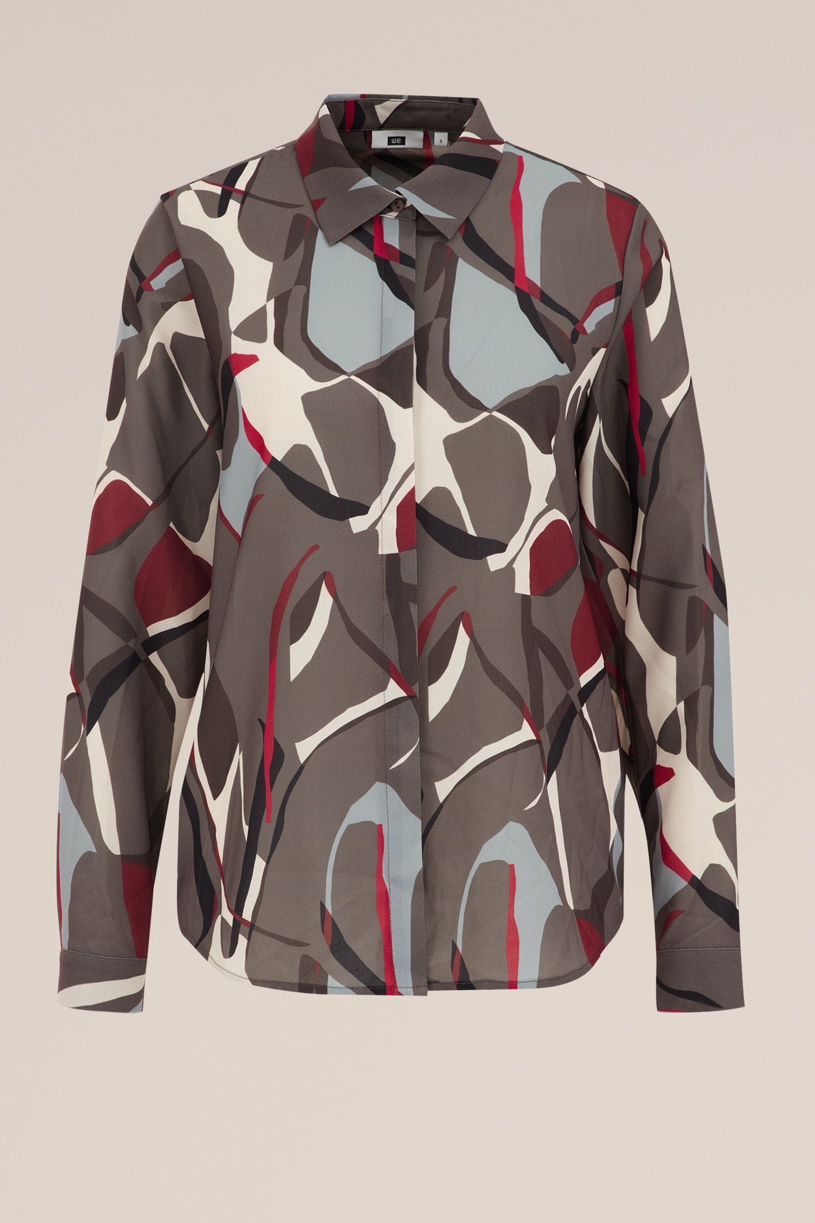 blouse met fijne structuur WE Fashion Grijsgroen