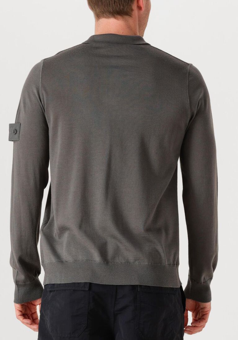 donkergrijze stone island trui ls polo