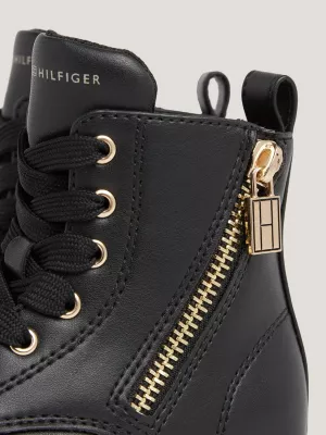 Botas de motociclista com cadarço