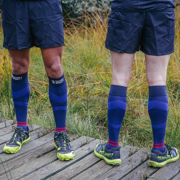 Chaussette compression THUASNE CHAUSSETTES UP ACTIV RUNTRAIL S BLEU NOIR