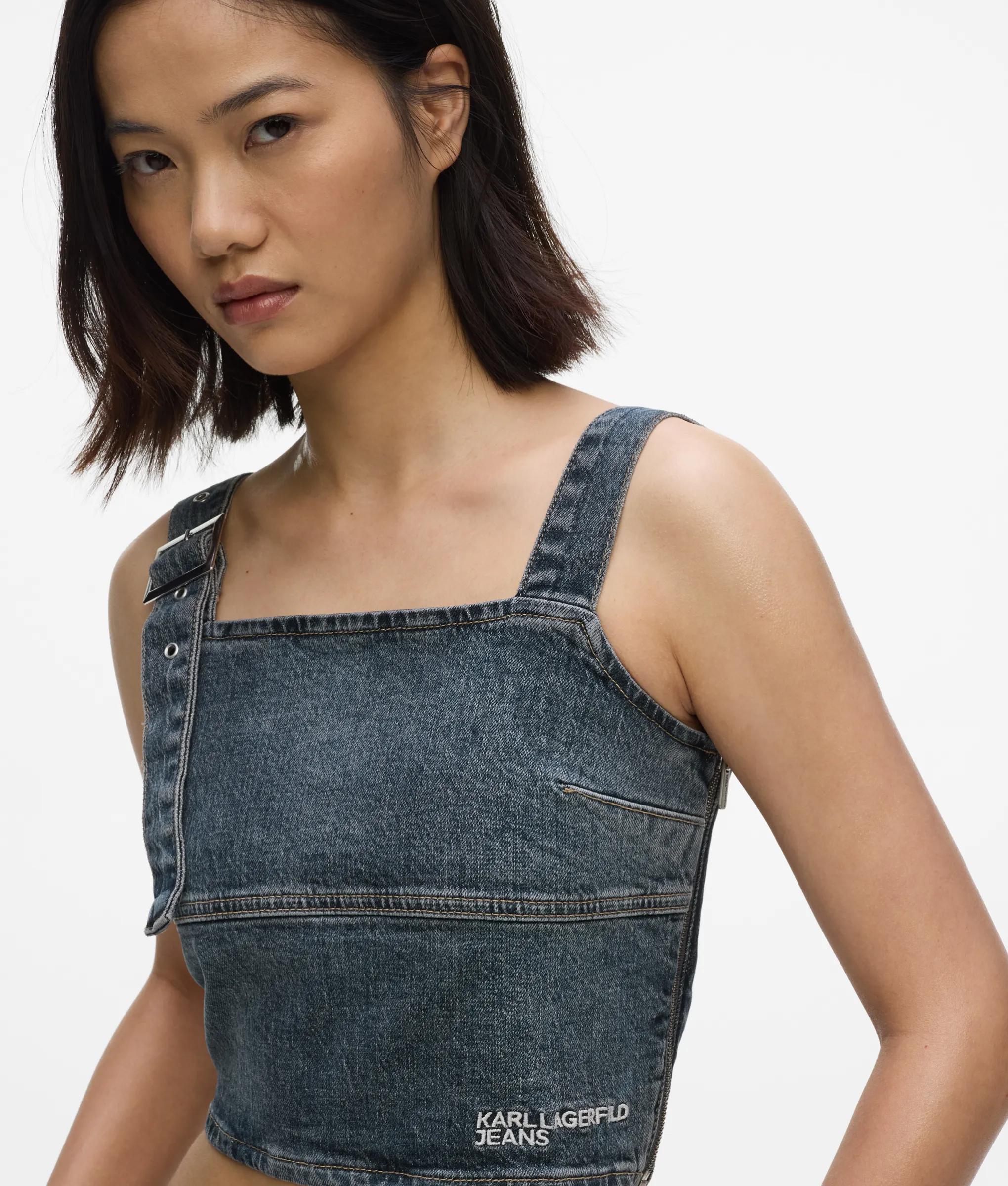 Tanktop van denim met ceintuur