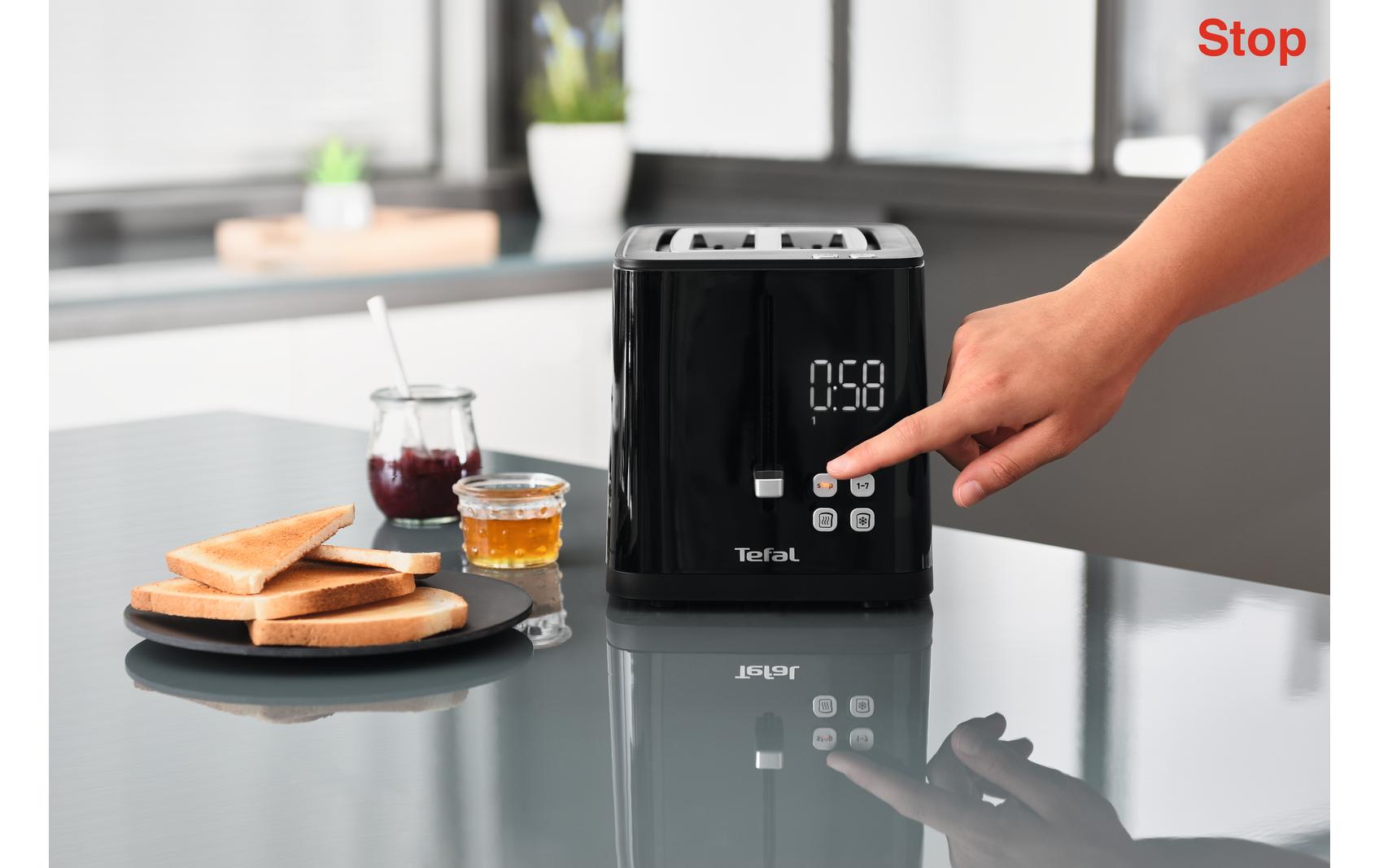 Toaster Smart'n Light SchwarzModerner 2-Scheiben-Toaster mit Digitaldisplay