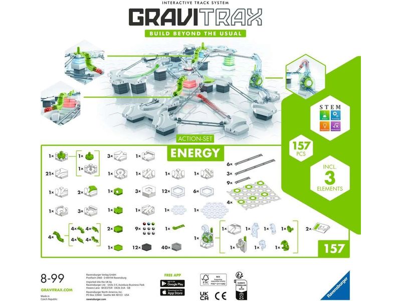 Ravensburger Kugelbahn Zubehör GraviTrax Action-Set Energy Konstruktionsspiel