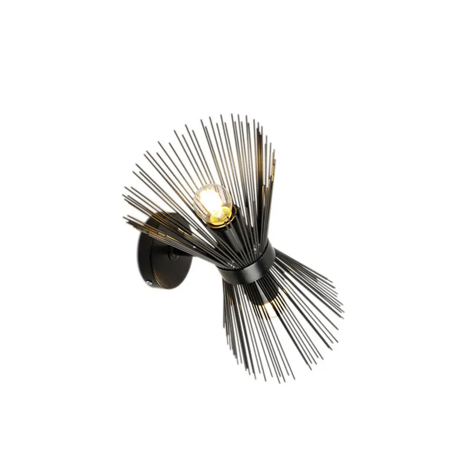 Qazqa wandlampen broom zwart e27