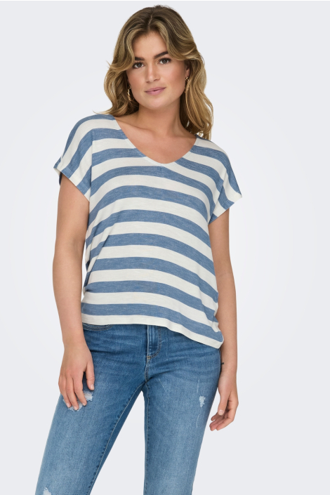 Only blauwe dames t-shirt