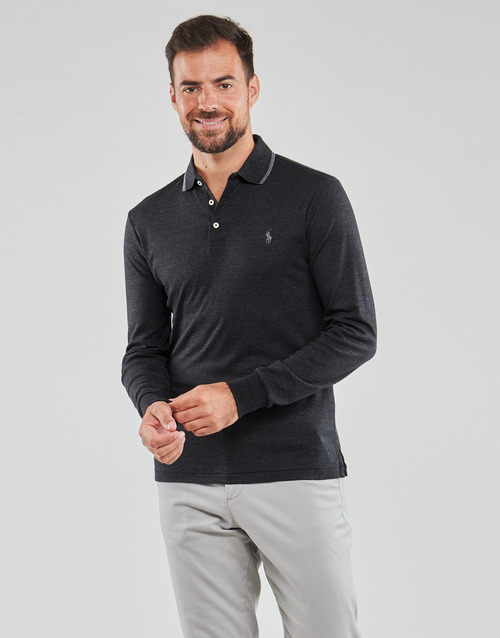 Polo Ralph Lauren - K224SC53C-LSKCSLM1-LONG SLEEVE-POLO SHIRT Negro / China / Negro / Heather
