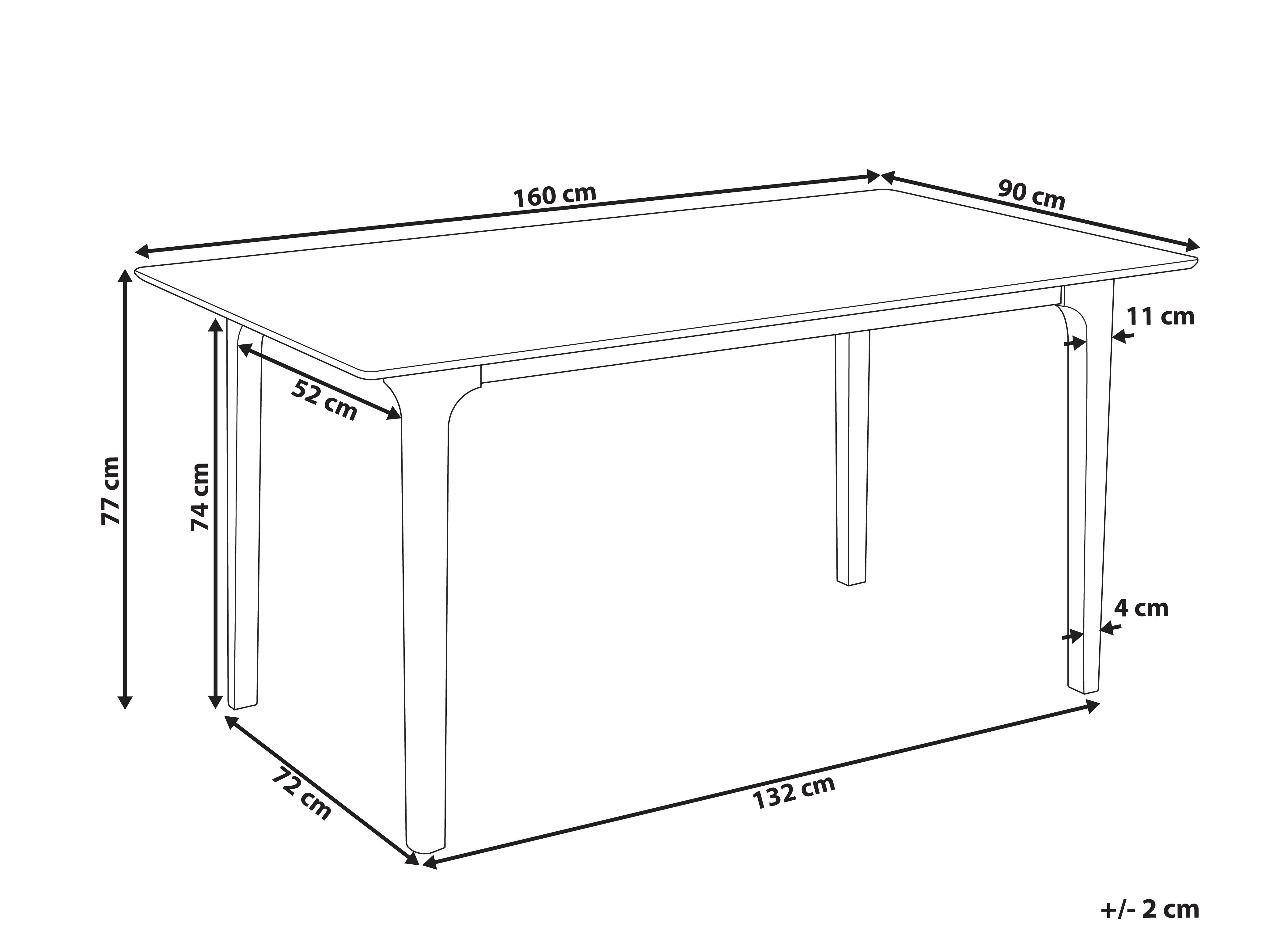 Eettafel DELMAS Licht essenhout 90 cm 160 cm