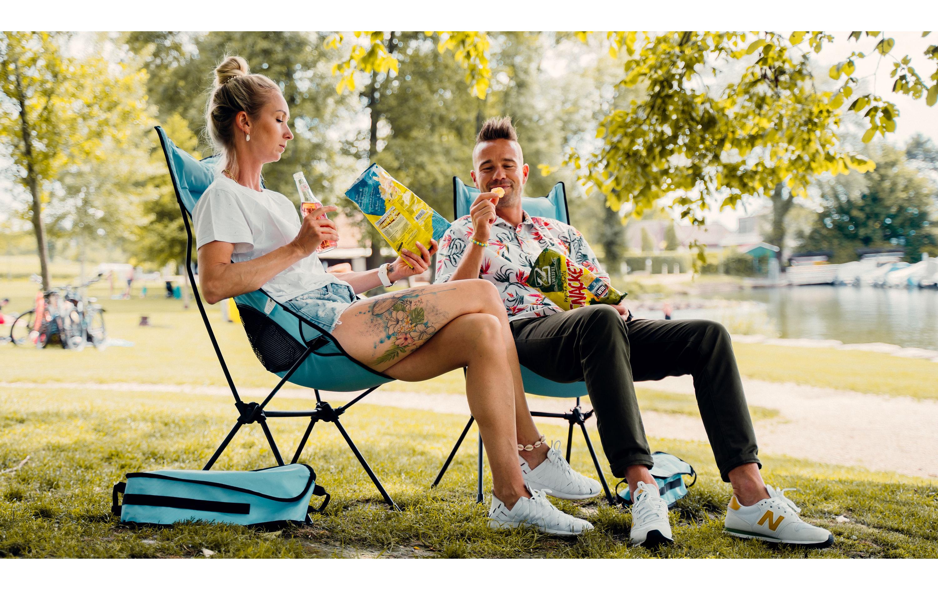 Campingstuhl Hoch Hellblau StahlCampingstuhl