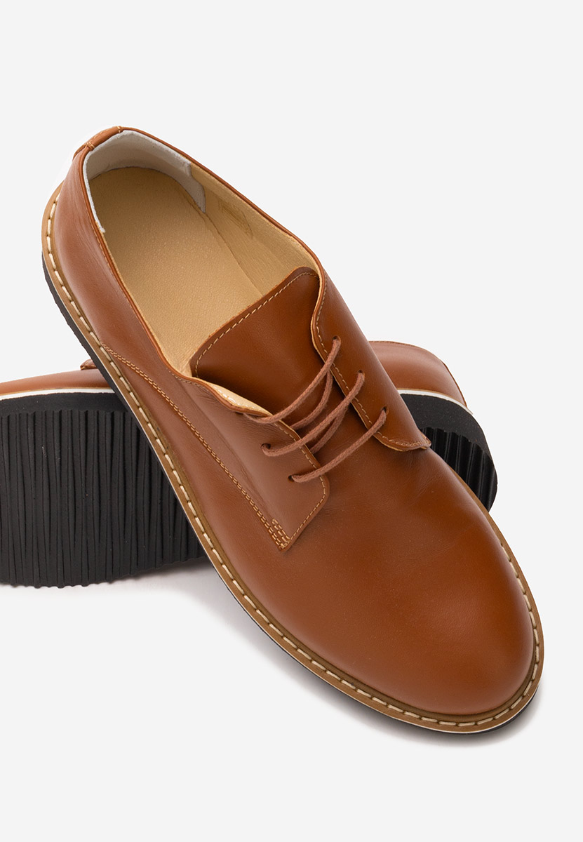 Chaussures derby en cuir chameau Casilas