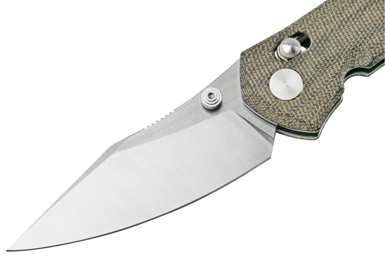 GiantMouse ACE Nazca Green Canvas Micarta zakmes, Ansø en Voxnaes design