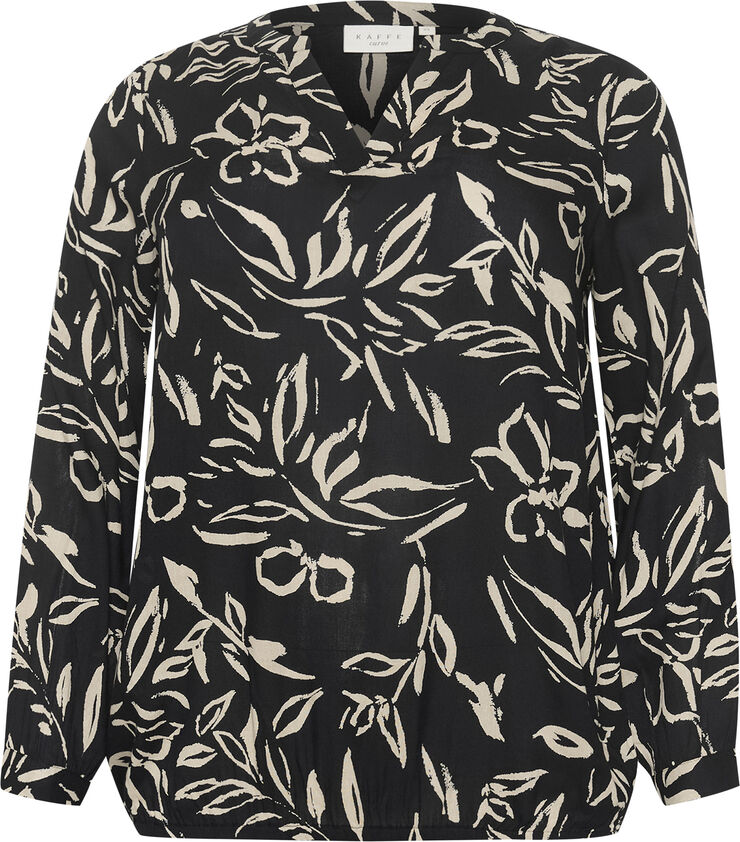 Kaffe Curve KCdiana Blouse Black/sand painted flower