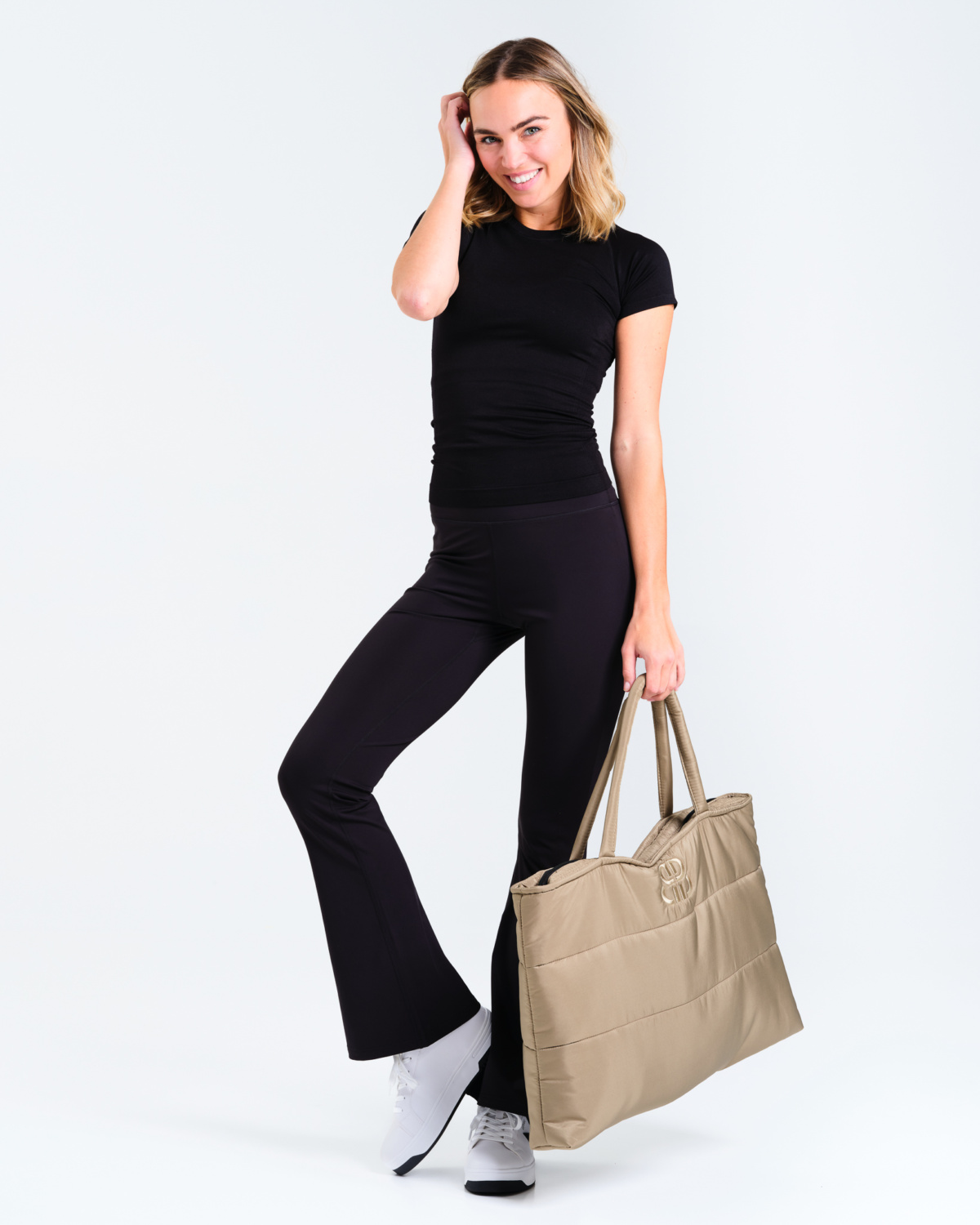LEVITY Lotus Slit Flare Pants Black Beauty