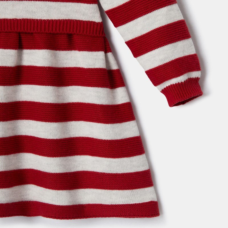 Robe-pull en tricot côtelé rouge bébé fille Absorba Rouge