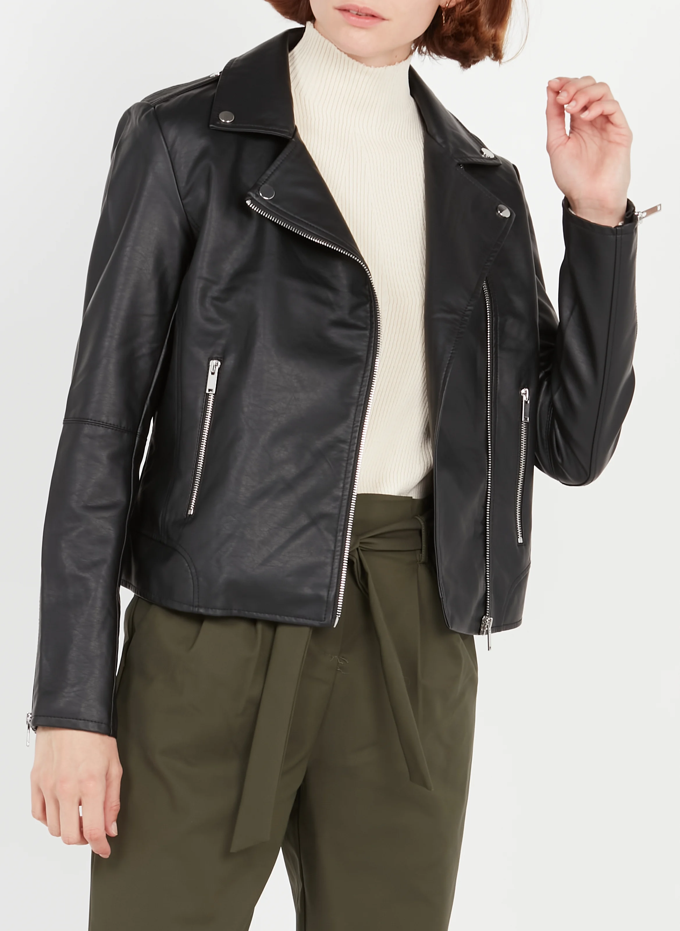Blouson zippé en Polyuréthane | Noir