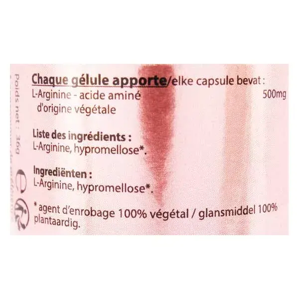 Vit'all+ L-Arginine 500mg 60 gélules végétales