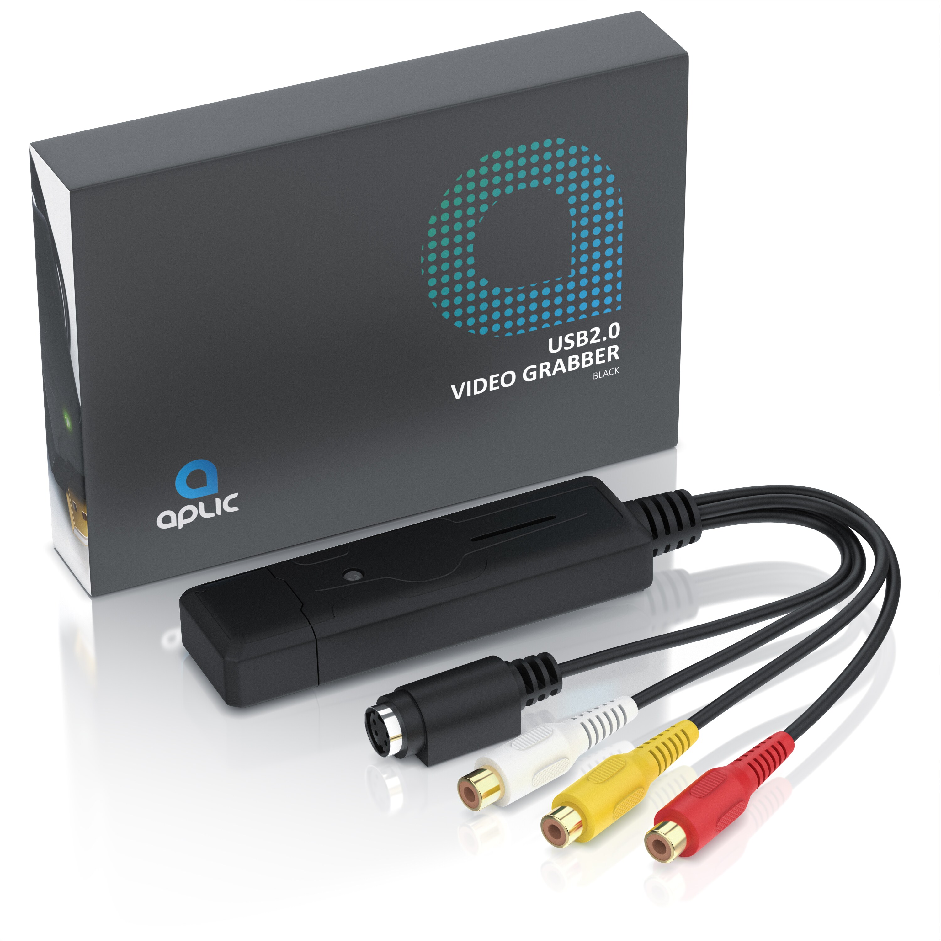 Aplic USB Audio Video Grabber - VHS - Videoadapter zur Bearbeitung, USB zu S-Video, Composite, Cinch