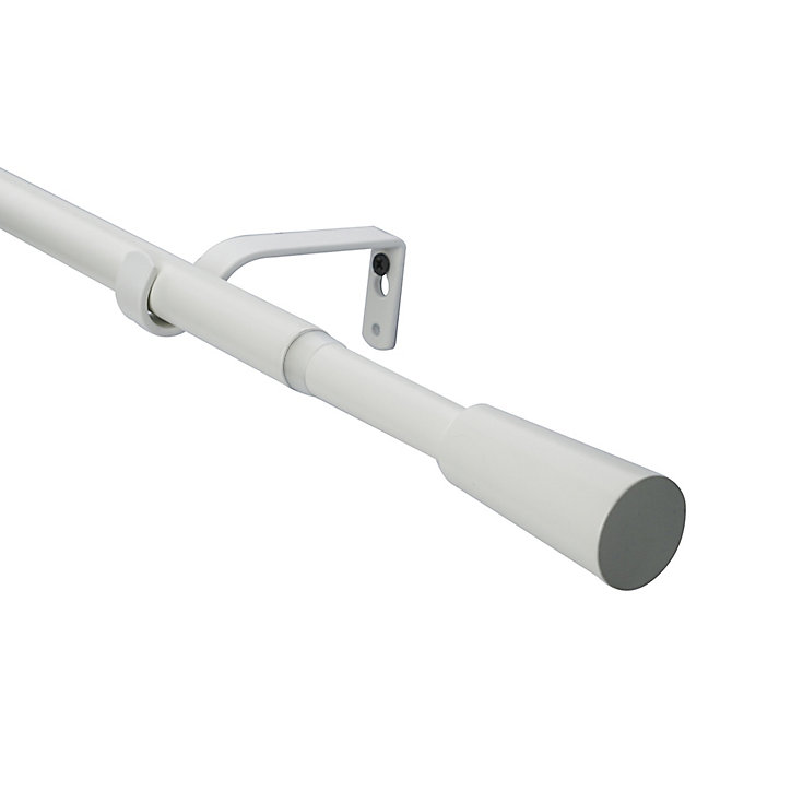 Kit de tringle à rideau extensible embout cône Anafi GoodHome 120/210 cm Ø19mm blanc