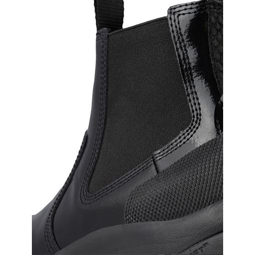Woden Helga Patent Waterproof Støvler, Black, 40