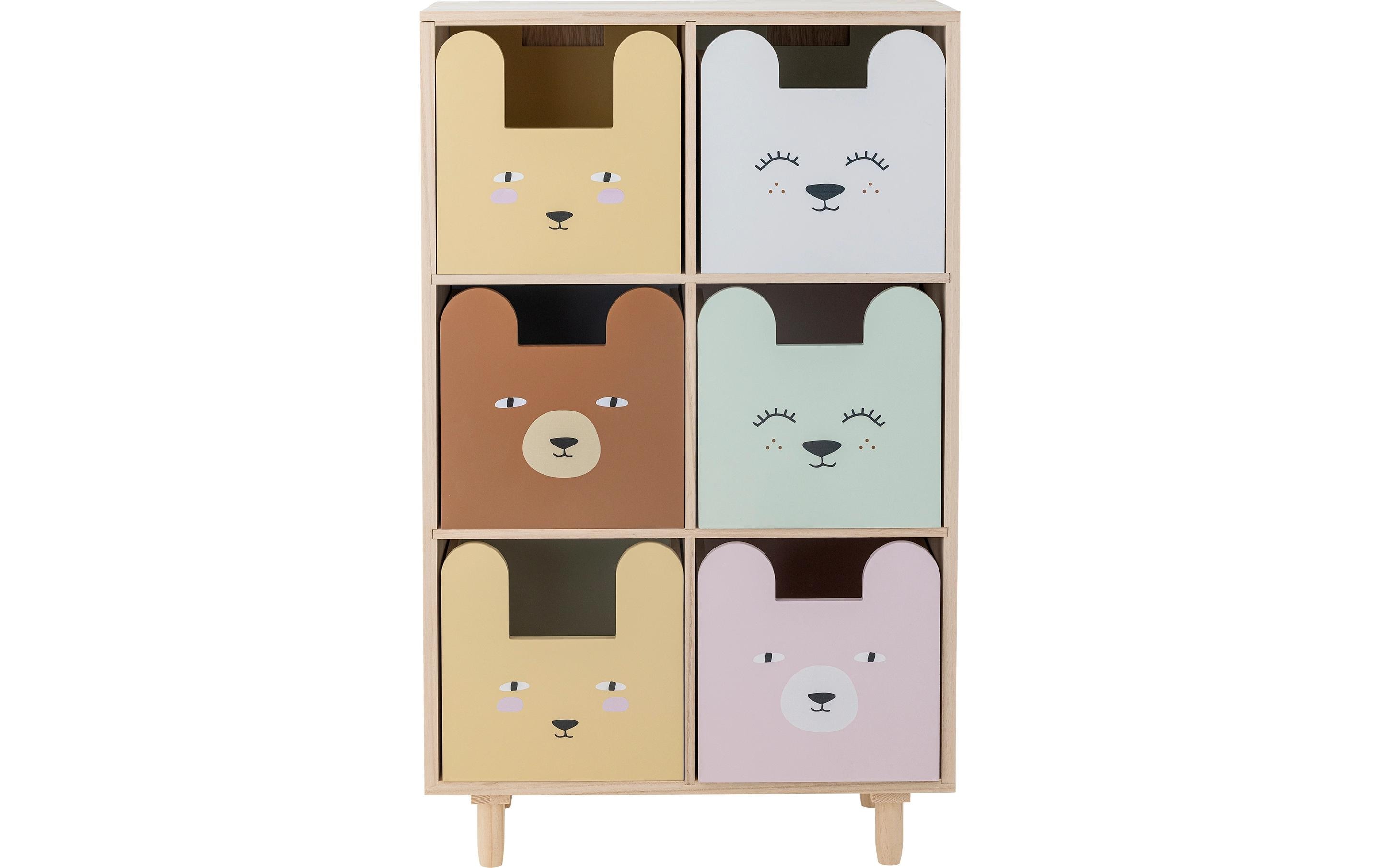 Bücherregal Call mit Schubladen Natur, Paulownia<br>Kinderregal für Bücher und Spielzeug