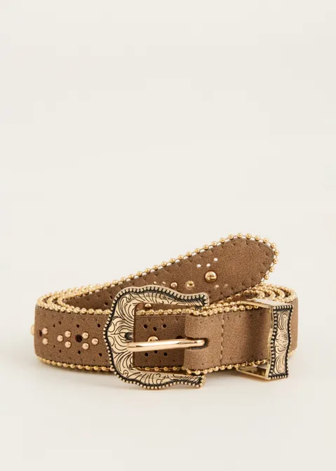 Suede ballchain riem zand (ZND.D)