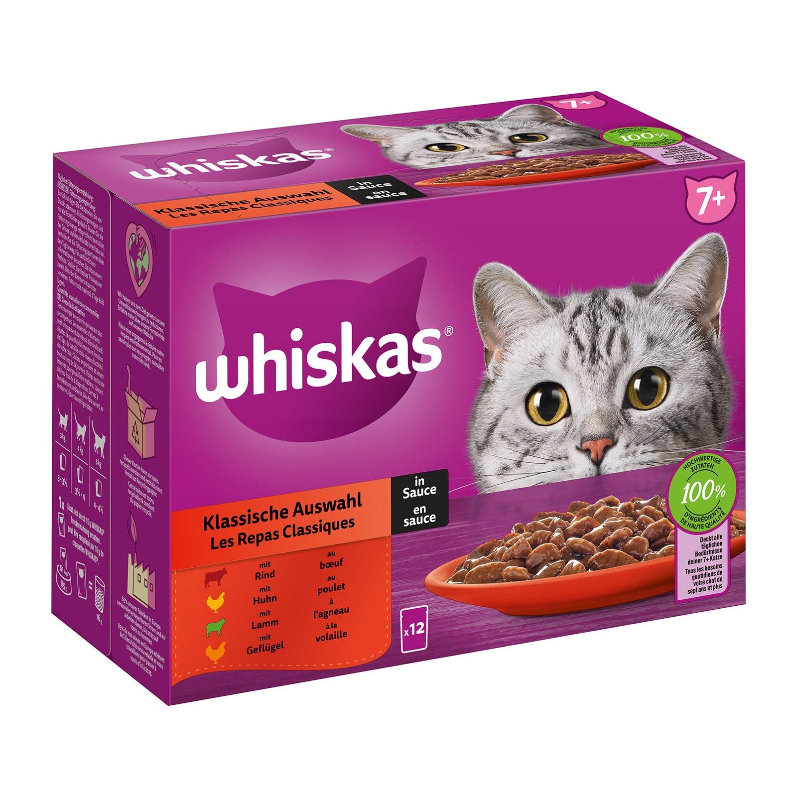 Whiskas Klassische Auswahl in Sauce 7+