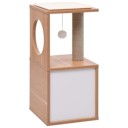 Arranhador para gatos vidaXL com tapete de sisal, branco