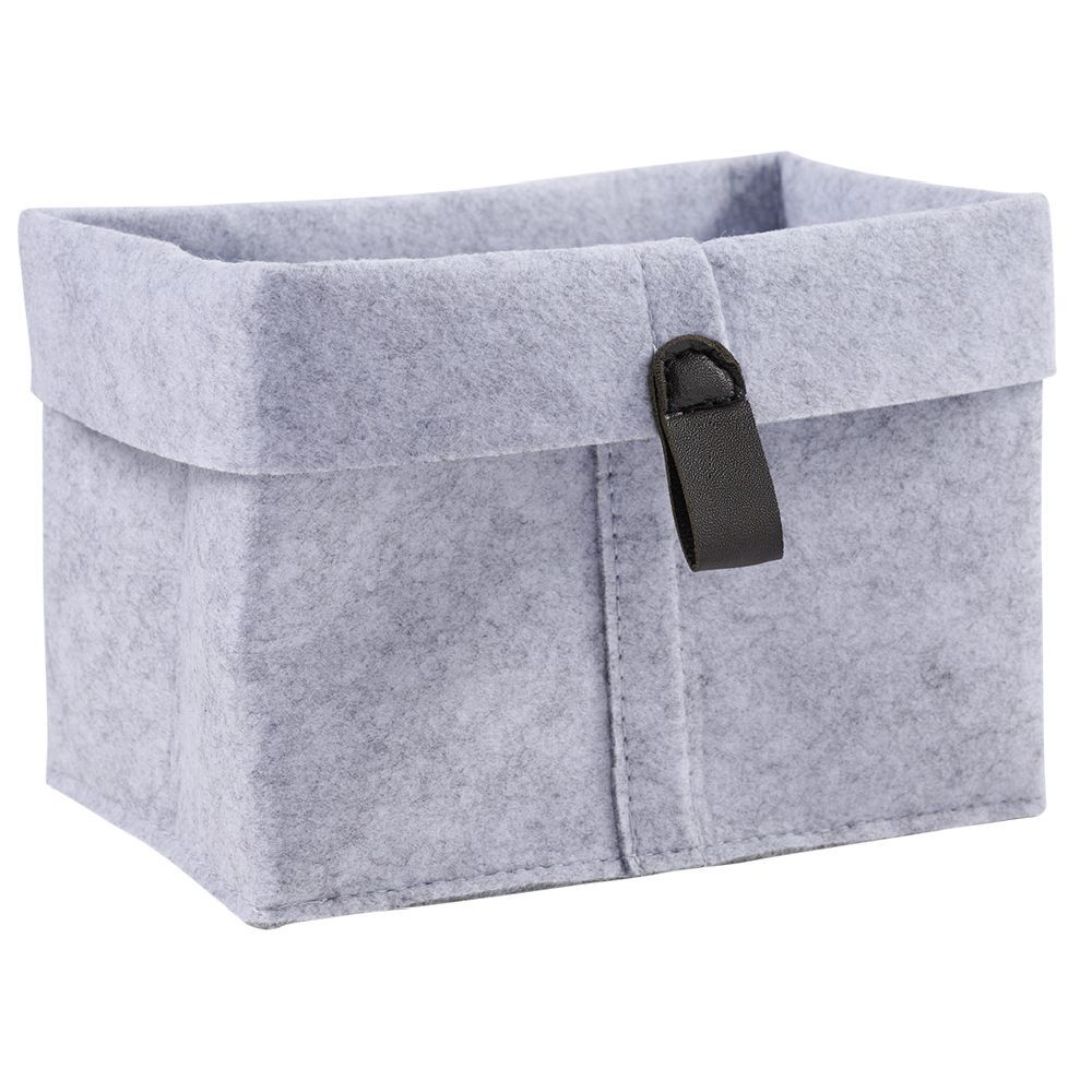 Panière de rangement feutrine gris 19x13xH18cm