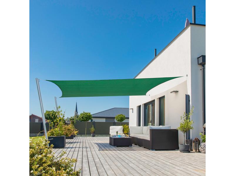 Windhager Sonnensegel Capri, 3 x 4 m, Eckig, Petrol Schattentuch für Terrasse oder Balkon